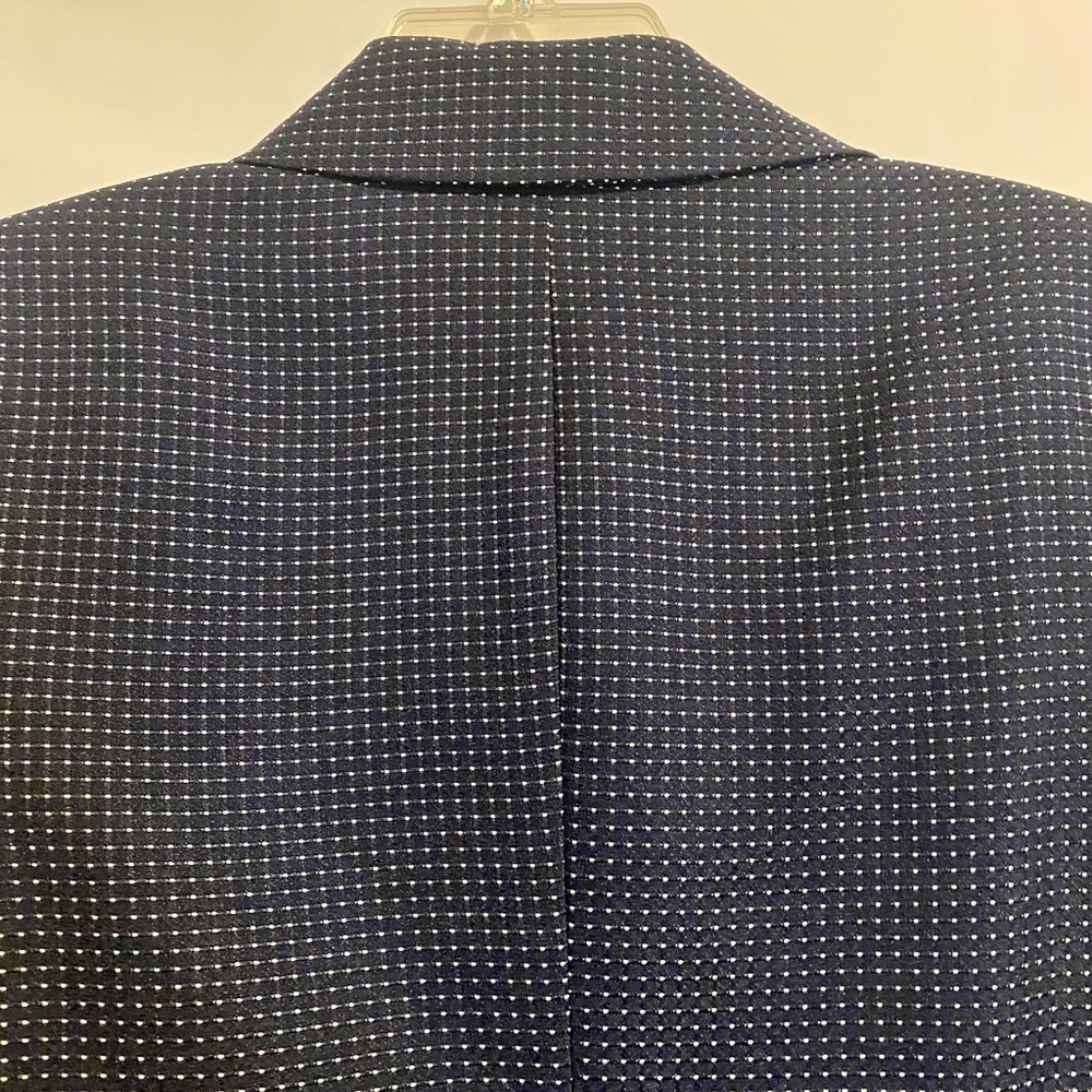 Kasper Women's 2-Piece Blue with White Polka Dots Skirt Suit Set Size 14 Midi - Picture 3 of 16